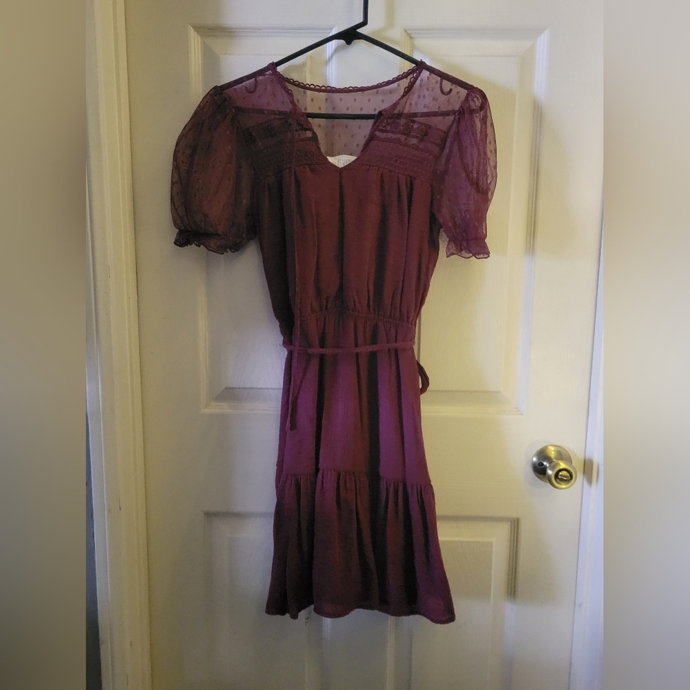 Small burgundy women's dress